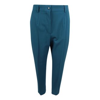 Dolce & Gabbana Cropped Trousers, female, Blue, Size: L Tailored Trousers