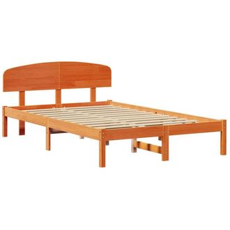 Berkfield Home Bed Frame with Headboard Wax Brown 120x200 cm Solid Wood Pine