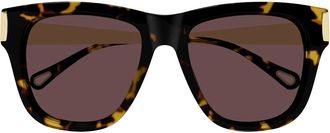 Chlo&eacute; Sunglasses Ch0349 S 003 Brown Gold/Purple Women