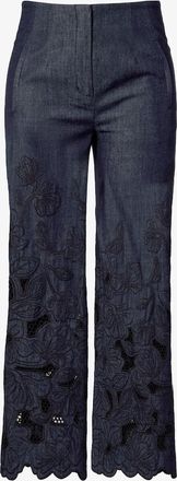 Veronica Beard Osborne cotton chambray wide-leg pants