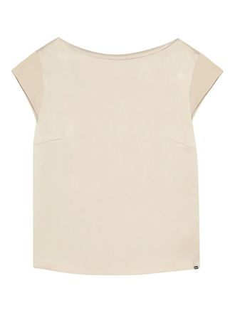 Herno short-sleeves crepe top - Beige