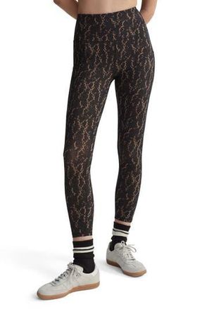 Varley Form High Waist Pocket Leggings in Carob Fragment Snake at Nordstrom Rack, Size X-Small