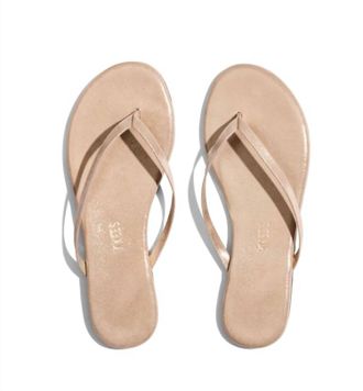 Tkees Womens Pink Pearl Metallics Sandal In Gold