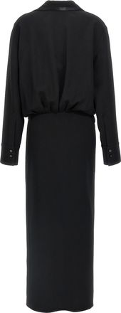 The Attico Womens Black Marabou Midi Dress