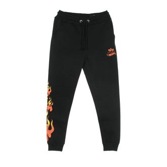 Alpha Industries Broeken, Heren, Zwart, M, Katoen, Flame Jogger Trainingsbroeken