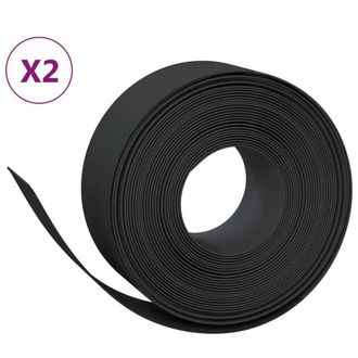 Berkfield Home Garden Edgings 2 pcs Black 10 m 20 cm Polyethylene