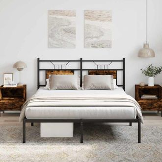 vidaXL Vidaxl - Giroletto senza Materasso Rovere Fumo 140x200 cm in Truciolato