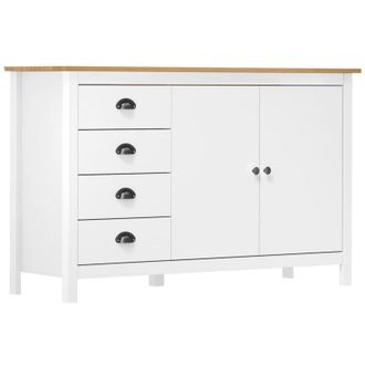 vidaXL Vidaxl - Credenza Hill Bianca 130x40x80 cm in Legno Massello di Pino