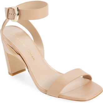 Stuart Weitzman Sai Ankle Strap Sandal in Adobe Brown at Nordstrom, Size 10.5