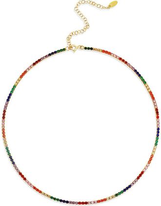 SHYMI Celine Tennis Choker Necklace in Multi Color at Nordstrom
