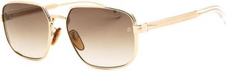 David Beckham Sunglasses Rectangle Full Rim, Gold Black Frame And Grey Lens Db7121/g/s0Rhlir