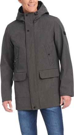 Vince Camuto Insulated Hooded Soft Shell Jacket in Heather Charcoal Grey at Nordstrom, Size Xx-Large