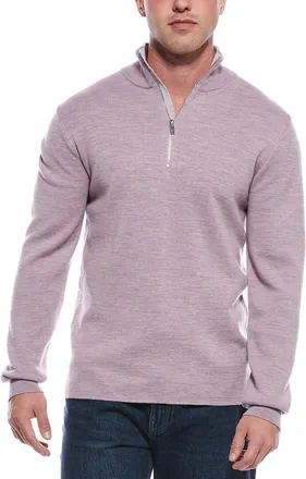 Magaschoni Merino Wool-Blend 1/4-Zip Mock Neck Sweater