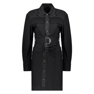 Diesel Shirt Dresses, female, Black, Size: XS Dress with belt at the waist