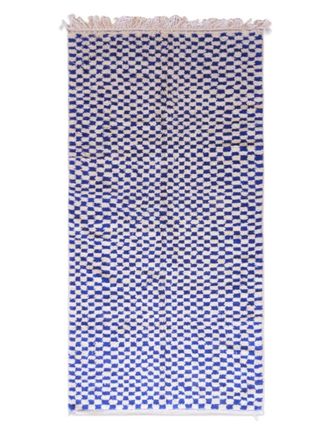 AFK Living Alfombra bereber gr&aacute;fica con cuadros 158 x 327 cm