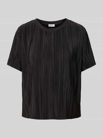 s.Oliver Red Label Regular Fit T-Shirt mit Plissee in BLACK, Gr&ouml;&szlig;e 38