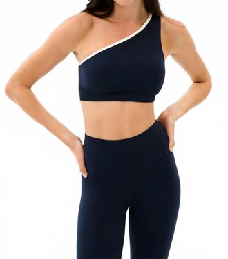SPLITS59 Josie Airweight One Shoulder Bra In Indigo/white