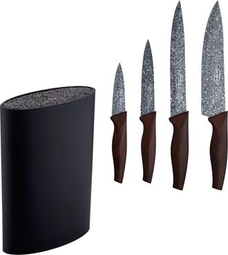 San Ignacio Juego De 4 Cuchillos De Cocina En Acero Inoxidable Con Tacoma Universal Lavable - Gris / Negro