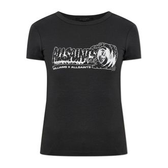 AllSaints Tops, Dames, Zwart, M, Katoen, Burnout Stevie T-Shirt