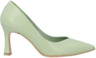 Divine Follie Coated Fabric Pumps with Spool Heel for Women in Sage Green