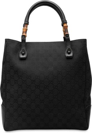 Gucci Pre-owned Bamboo Handle Tote Bag - Dames - Vintage Shopper - Zwart - ONE Size - Bamboe - Vintage
