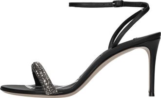 Casadei 1L189X Hoge Hak Sandaal - Dames - Sandalen met hakken - Zwart - 36 EU - Leer - Schoenen