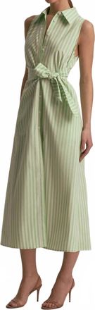 Favorite Daughter The Good Behavior Dress In Kiwi/ivory Stripe