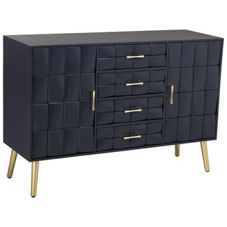 Wanderlust Deco Aparador De Madera Negro 120x40.5x81h Cm