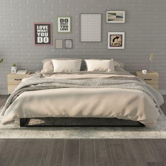 vidaXL Vidaxl - Mesitas De Noche 2 Unidades Color Roble Sonoma 40x35x47,5 Cm