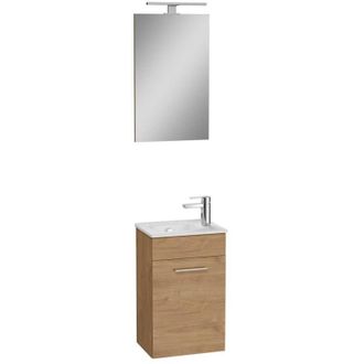 Vitra Mueble De Ba&ntilde;o Mia Set 39x61x28 Cm Con Espejo, Lavabo E Iluminaci&oacute;n Led, Roble Golden (miaset40d)