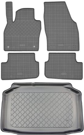 OEM Audi A1 Gb Sportback Hatchback (5 Puertas) Desde 07.2018 Set - Alfombrillas De Goma Para Coche + Alfombrilla Para Maletero