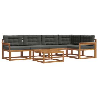 vidaXL Conjunto De Sof&aacute;s De Exterior 6 Pcs Natural Y Antracita Vidaxl