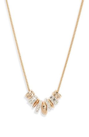 Nordstrom Crystal Disc Bead Necklace in Clear- Gold- Silver at Nordstrom