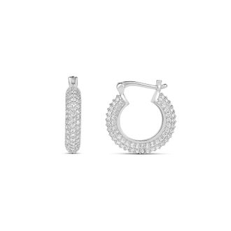 SHYMI Small Pav&eacute; Hoop Earrings - 14K Gold Filled, Rhodium Plated, Cubic Zirconia Detailing, Lightweight, Day to Night