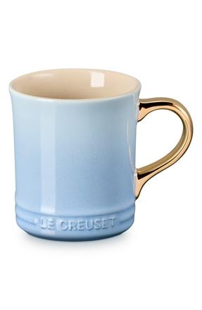 LE CREUSET Vancouver 14-Ounce Gold Handle Mug in Coastal Blue at Nordstrom