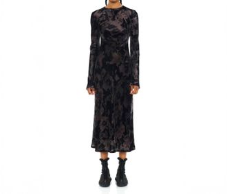 Collina Strada Yuri Dress In Black Watercolor Roses