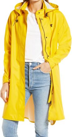 Ilse Jacobsen Hooded Raincoat in Cyber Yellow at Nordstrom, Size 10 Us