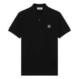 Stone Island Polo Shirt met Korte Mouwen - Heren - Polos - Zwart - M - Katoen - Tops