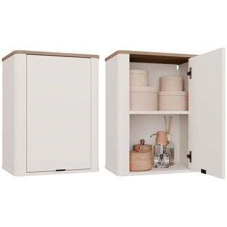 Topeshop Cordoba Mueble De Ba&ntilde;o 1d, Cachemire/roble Castello, Suspendido, 2 Estantes