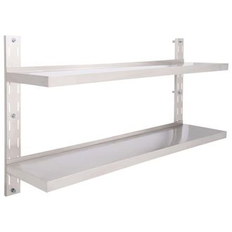 vidaXL Vidaxl - Estanter&iacute;a Pared Flotante 2 Niveles Acero Inoxidable 150x30 Cm