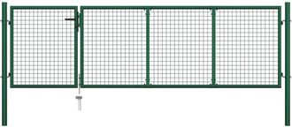 vidaXL Vidaxl - Cancello di Recinzione in Acciaio 350x100 cm Verde