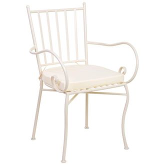 Wanderlust Deco Sill&oacute;n de forja con coj&iacute;n 58x54x88h cm Blanco