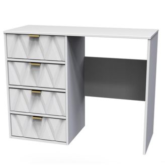 Welcome Furniture Glitz Ready Assembled Dressing Table with 4 Drawers - White Matt & White - Welcome Furniture | TJ Hughes