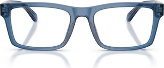 Emporio Armani 57mm Rectangle Optical Glasses in Shiny Blue /Demo Lens at Nordstrom