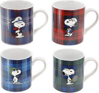 Peanuts 4 Piece 19 Ounce Stoneware Assorted Mug Set in White at Nordstrom