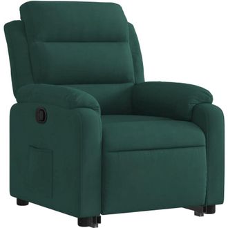 vidaXL Vidaxl - Sill&oacute;n Reclinable Elevable Terciopelo Verde Oscuro
