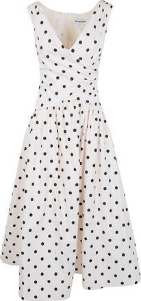 Self Portrait Polka Dot Cotton Midi Dress