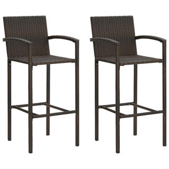 vidaXL Taburetes De Cocina 2 Unidades Rat&aacute;n Sint&eacute;tico Marr&oacute;n Vidaxl