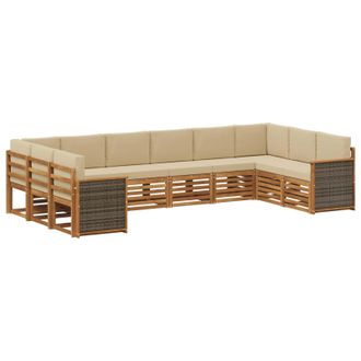 vidaXL Conjunto De Sof&aacute;s De Exterior 7 Uds. Natural Vidaxl