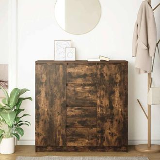 Berkfield Home Sideboard with Drawers Smoked Oak 100.5x35x98.5 cm Engineered Wood in Brown